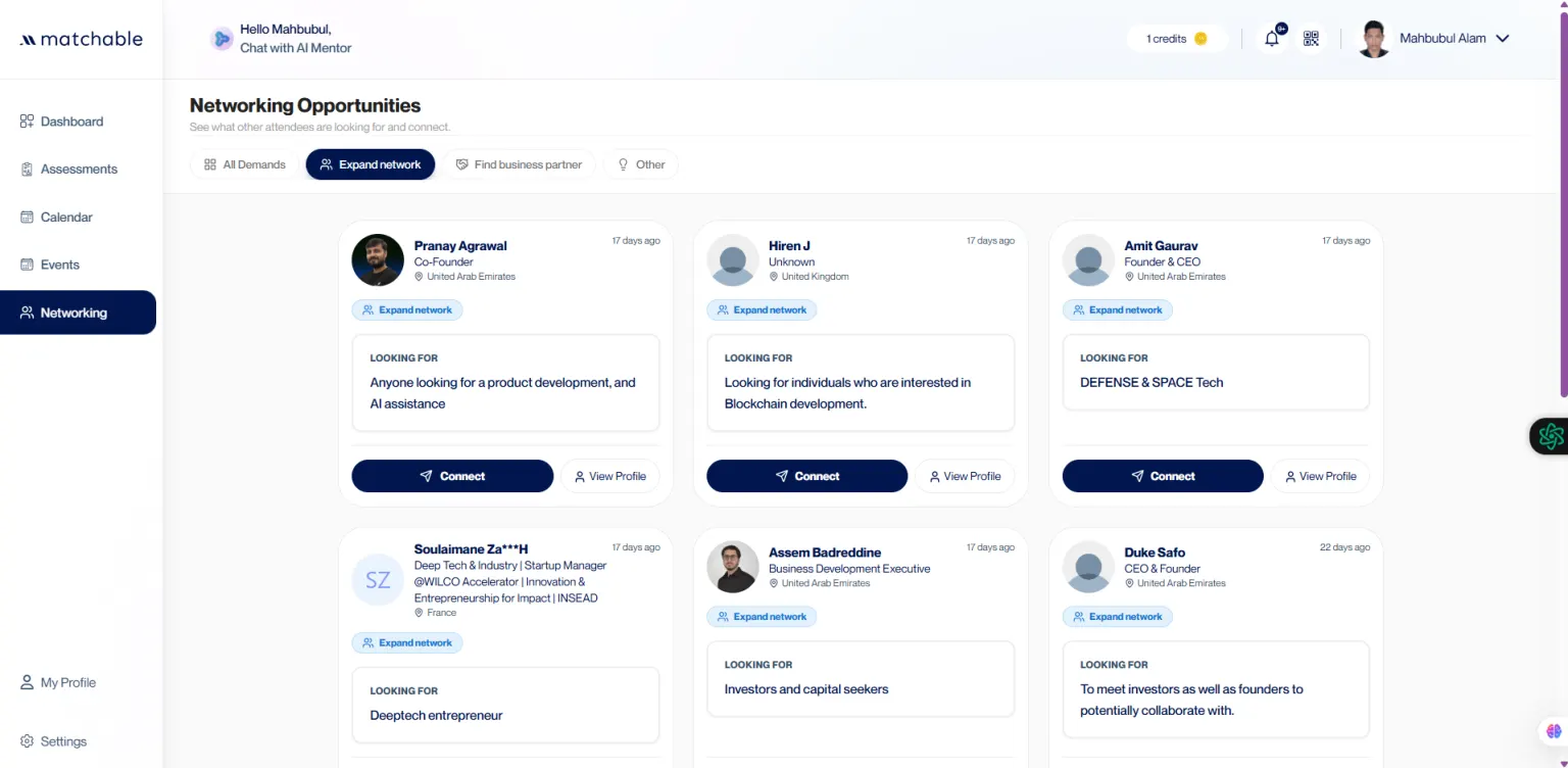 Matchable product screenshot
